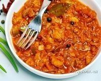Филе хека с грибами и овощами в томатном соусе - рецепт с фото